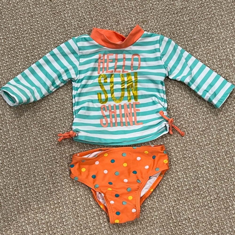 CandleSticks Baby Girl Swimsuit Set 12M NWOT